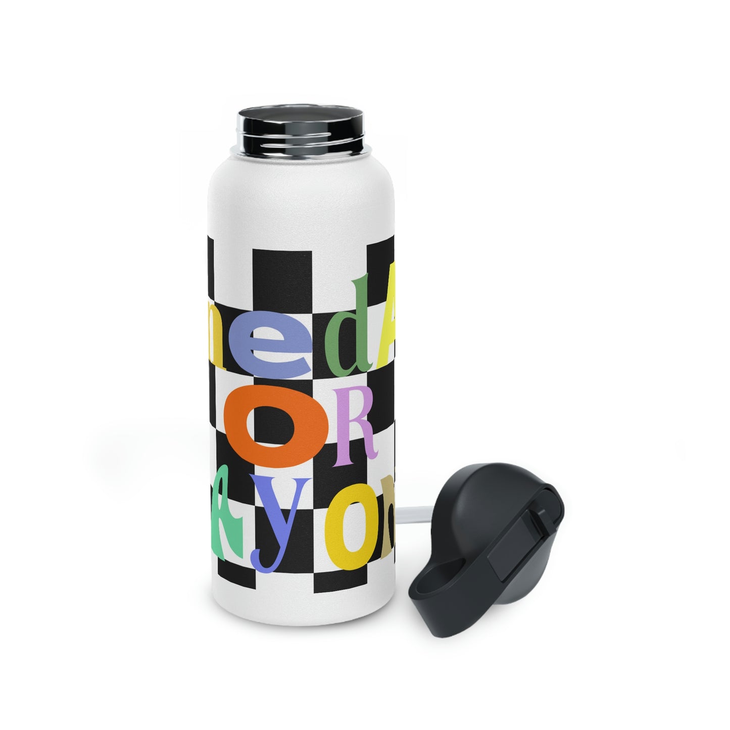 One Day or Day One Stainless Steel Water Bottle, Standard Lid