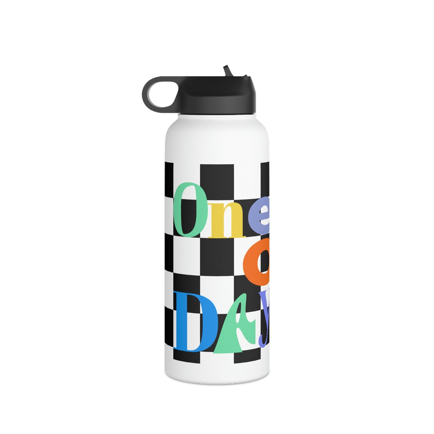 One Day or Day One Stainless Steel Water Bottle, Standard Lid