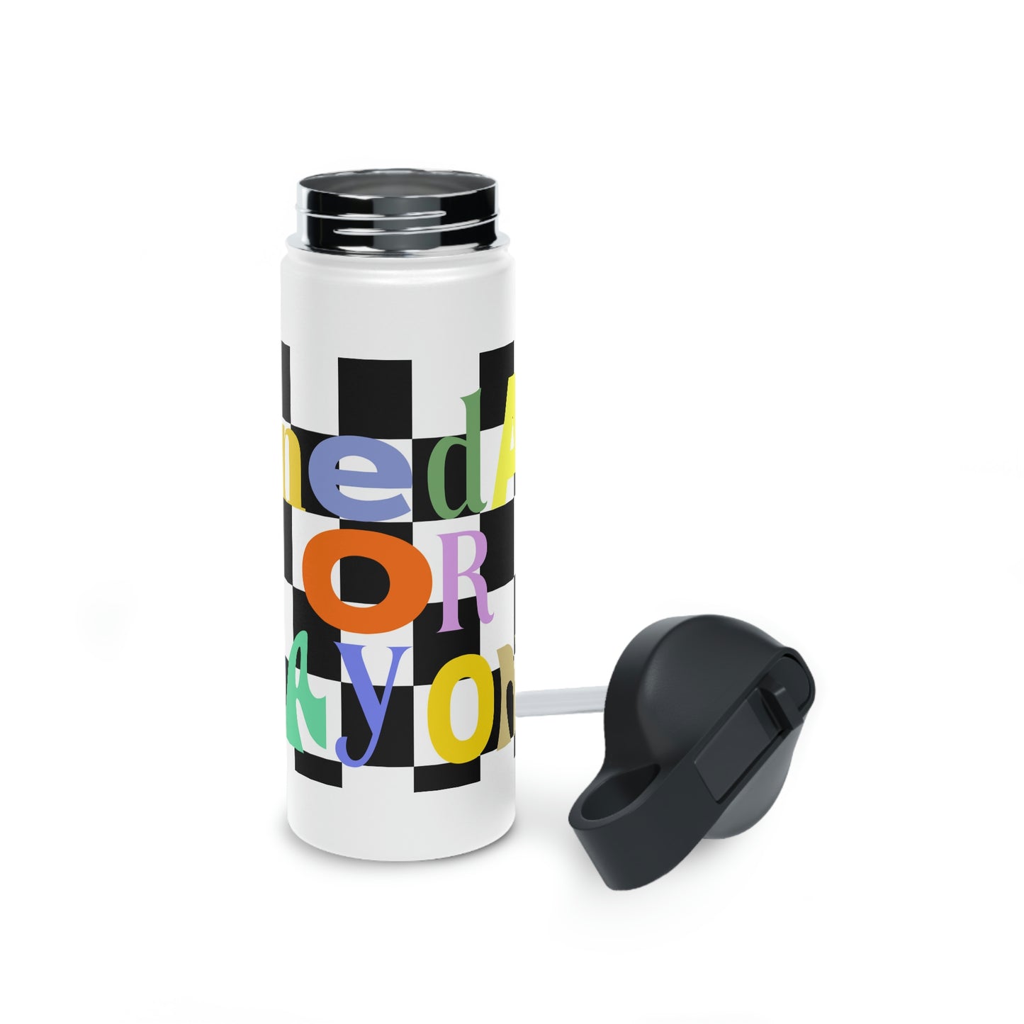 One Day or Day One Stainless Steel Water Bottle, Standard Lid